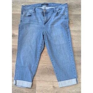Liverpool‎ LA Jeans Womens 22W Plus The Crop Parlow Mid Wash Cuffed Denim Logo